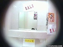 These Asian women try on a few types of sexy lingerie. They have no idea there is a camera in the dressing room and behave like they are all alone in there.