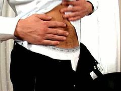 Love this gay twink Ken who is in the work started teasing and posing and removing her professional attire as he grope and fondle her huge dick in front of cam.