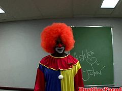 Latina blows clowning teacher