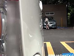 Cute Japanese slut is ready to piss in public and getting caugth on camera. Watch her spreading legs to reveal her pussy for all of the horny piss lovers on PB.