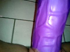 Big dildo in the shower