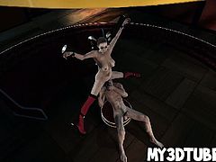3D Harley Quinn gets licked and sucks on a cock