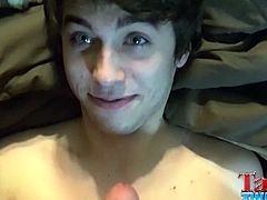 Tasty Twink brings you a hell of a free porn video where you can see how a horny twink sucks a hard rod of meat pov style while assuming very interesting poses.
