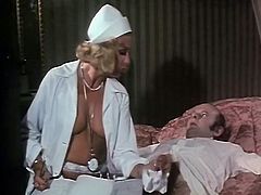 That fuck starving man lied in bed without any motions. He waited for his busty blond nurse to treat him with good deep throat. Look at that insatiable lassie in The Classic Porn sex clip!