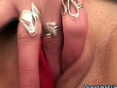 Grandma Friends brings you a hell of a free porn video where you can see how this vicious and blonde mature enjoys an old and a young cock while assuming hot poses.