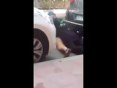 Fucking prostitute between cars