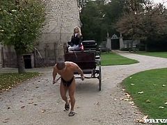 Go wild as you watch this blonde femdom, with a nice ass wearing red high heels, while she has rough sex outdoors in a reality video.