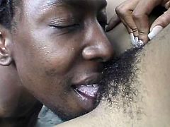 Check out this great outdoors hardcore scene where the slutty ebony babe Honey Dip is nailed by this guy's big black cock.