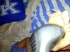 Girl hogtied with zip ties then gets her sexy feet tickled