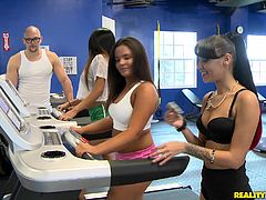 Take a nice look at this reality clip from Money Talks where dirty things happen as long as money is around. An amazing threesome at the gym.