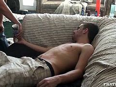 Fraternity X brings you a hell of a free porn video where you can see how this VERY Drunk dude gets fucked hard by his kinky friends without even knowing that's happening.