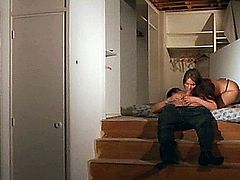 Two nymphos suck cock and hardcore fuck in a lustful threesome!He fucks them missionary and doggy style until his cums in her mouth and swallow cum!