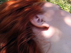 The teeny redhead is enjoying the old bone while her master is fingering and doggy stile fucking her horny pussy, and stuffing his old dick into her mouth. She makes a deep blowjob and swallow the old cum.
