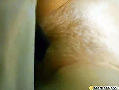 Blonde with hairy pussy fucks guy