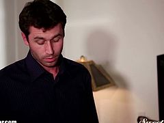 James Deen takes on two lovely ladies and makes them cum again and again all over his cock. The lucky stud  gets to slide his cock deep inside these hotties' pussy and mouth! Cum inside and watch this sexy threesome sex video!