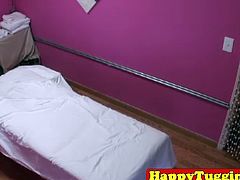 Happy Tugs brings you a hell of a free porn video where you can see how this skilled Asian masseuse gives her client a handjob while assuming very naughty positions.