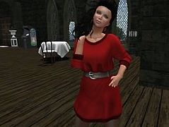 La belle Aurélie Dupres en mini robe moulante rouge