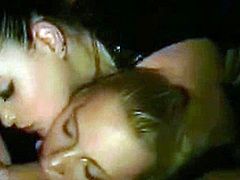Blonde cum slut getting cum all over her face