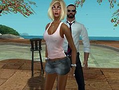 Fred Adjani et sa femme Venicie dans sa jolie mini jupe en jean et debardeu