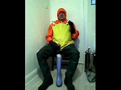 Borrowed wader wank.