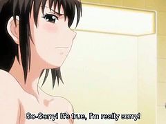 Pervert anime with milky boobs gets fucked