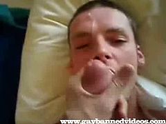 That is no average cock and seeing it getting sucked and shooting a creamy load on this guy's face POV style is just plain awesome!