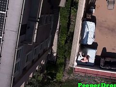Awesome rooftop sex gets filmed by drone