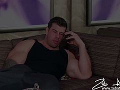 Feeling so horny at his hotel room on a weekend, he called his fuck buddy Liam to drop by and have some casual anal sex and immediately starts the action with Zeb doing all the action rough.