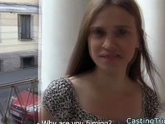 Fake casting action with amateur russian