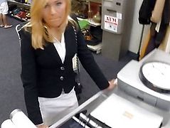 Hot milf fucked by pawn man at the pawnshop and gets payed