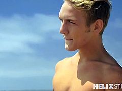 Dylan Hall and Scotty Clarke were at the beach together where they had a lot of fun, but that was like a foreplay for them, so back at home, Scotty rides Dylan's meaty stick.