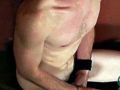 Beau is one kinky young punk and all he does is pleasuring himself by holding his hard dick and squeezing and masturbating it for his cum to explode all over.