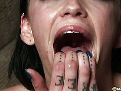 Smearing his cum on her little face