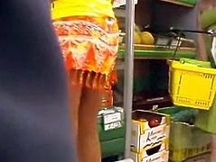 Upskirt in supermarket and no panties for that bitch !