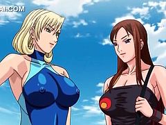 Chesty hentai tennis player sucking and tit fucking cock outdoor