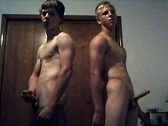 2 Cute Str8 Boys Are Jerking Together Their Big Cocks On Cam