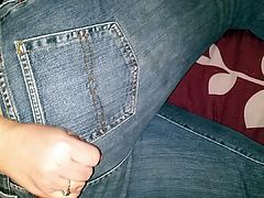 Wife's cum covered Lucky jeans