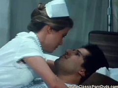 Classic porn nurses from the Golden Age of porn, the 1970's.  Who doesn't have a great nurse fantasy.See how thiese horny nurses enjoys that big hard cock on the bed.