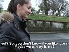 At the beginning of the conversation, Aruna seems very shy. But by the ending of the hot scenes in the video, she'll easily overcome the expectancy... Picked up from the street, the naughty babe agrees to let herself filmed while sucking a guy's cock. 50 euro will do to let the crew watch her banged hard!