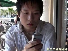 Oriental twink named J Park tries calling Nathaniel if he can drop by to his house to fix something he is not good at. Actually what he is saying is fucking him in his ass.