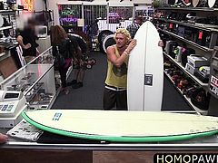 Blonde sporty guy gets tight ass fucked