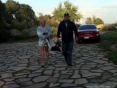 Horny Police feeds on lustful blonde in Short and Stockings he inserts his cock hungry in her pussy and slam it in Backstage Reality