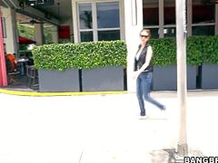 Nice slim amateur girl Chanel Monroe in skin tight jeans gets picked up in the street She gets paid to do dirty things in a van in front of the camera for money Shes a playful one.