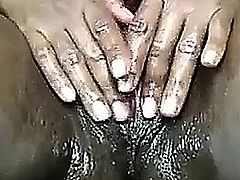 Fat Black Pussy Gets Wet Close Up