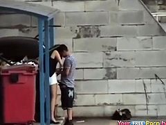 Teens Fuck Behind A Dumpster In Public