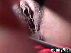 Red Haired Ebony Chick Masturbating