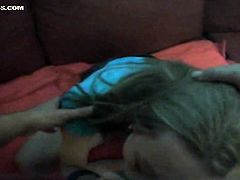 Brunette Jay has great dick sucking experience and expands it with hard dicked bang buddy