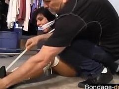 Meet BDSM-fans on BONDAGE-DOM.COM - gigi Tied Up in the Storage