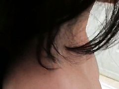 Shameless woman is on the edge of nirvana with sperm on her face