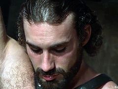 Jaxton is a dominant partner, who seems to master the art of rope bondage. A naked man, which has been previously mouth gagged, is the living proof, as he cannot escape from the strong bondage, no matter how hard he'd try. See his cock whipped and then sucked passionately.